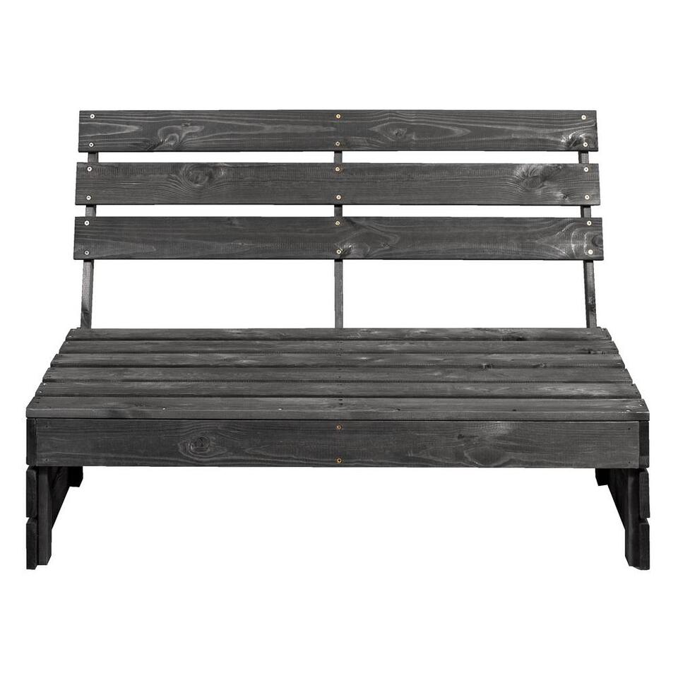 2L Home&Garden Palletbank - Blackwash - zwart